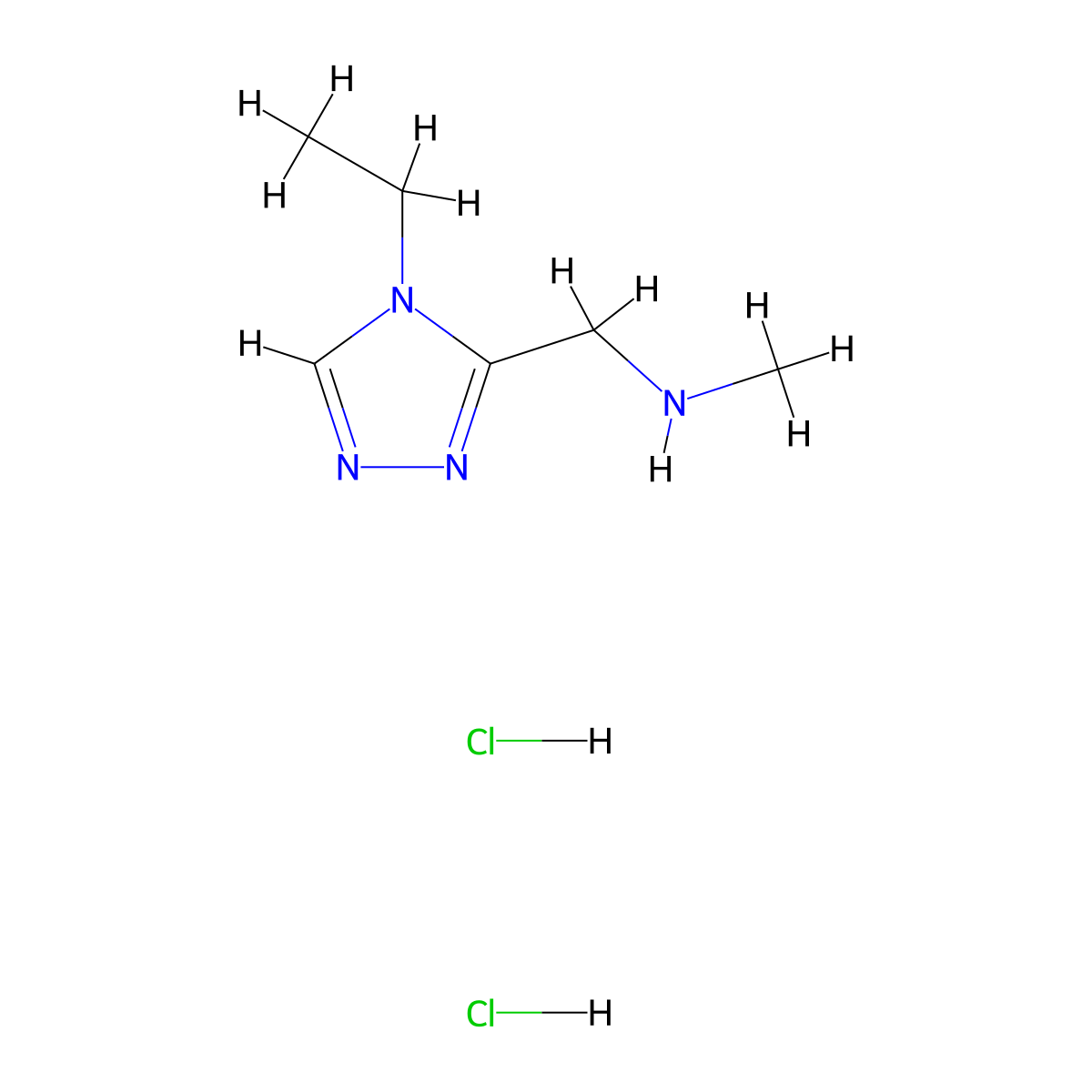[(4-Ethyl-4H-1,2,4-triazol-3-yl)methyl]methylamine dihydrochloride molecular structure, CAS 1255717-71-5