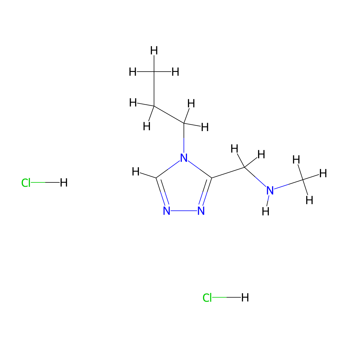 N-Methyl-1-(4-propyl-4H-1,2,4-triazol-3-yl)methanamine dihydrochloride molecular structure, CAS 1255717-72-6