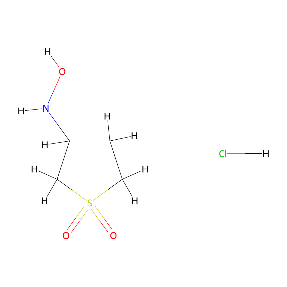 3-(Hydroxyamino)tetrahydrothiophene 1,1-dioxide hydrochloride molecular structure, CAS 1255717-73-7