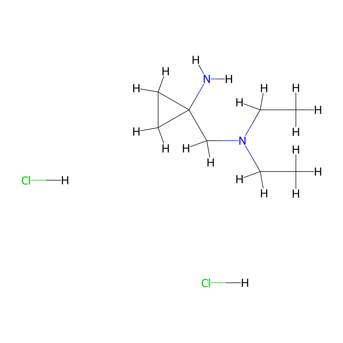 [(1-Aminocyclopropyl)methyl]diethylamine dihydrochloride molecular structure, CAS 1255717-80-6