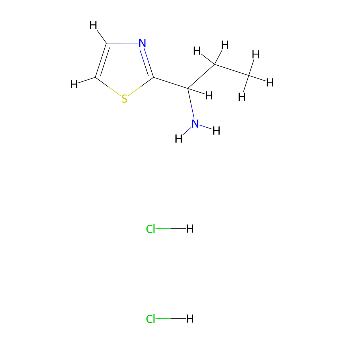 [1-(1,3-Thiazol-2-YL)propyl]amine dihydrochloride molecular structure, CAS 1255717-87-3