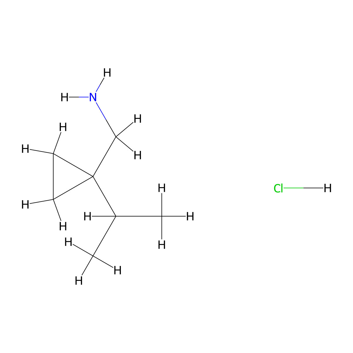 1-(1-Isopropylcyclopropyl)Methanamine Hydrochloride molecular structure, CAS 1255717-88-4