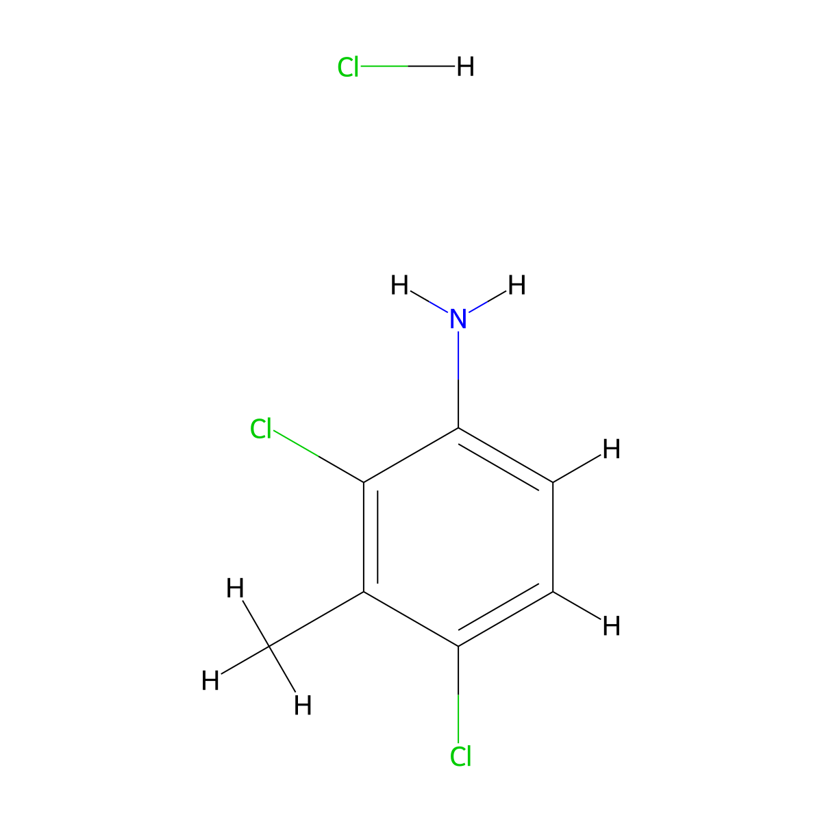 (2,4-Dichloro-3-methylphenyl)amine hydrochloride molecular structure, CAS 1255717-90-8