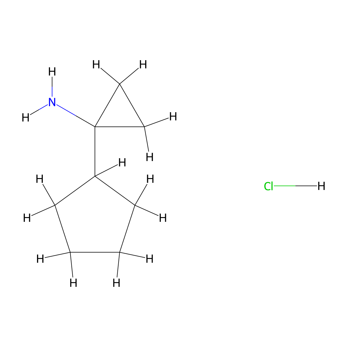 1-Cyclopentylcyclopropan-1-amine hydrochloride molecular structure, CAS 1255717-92-0