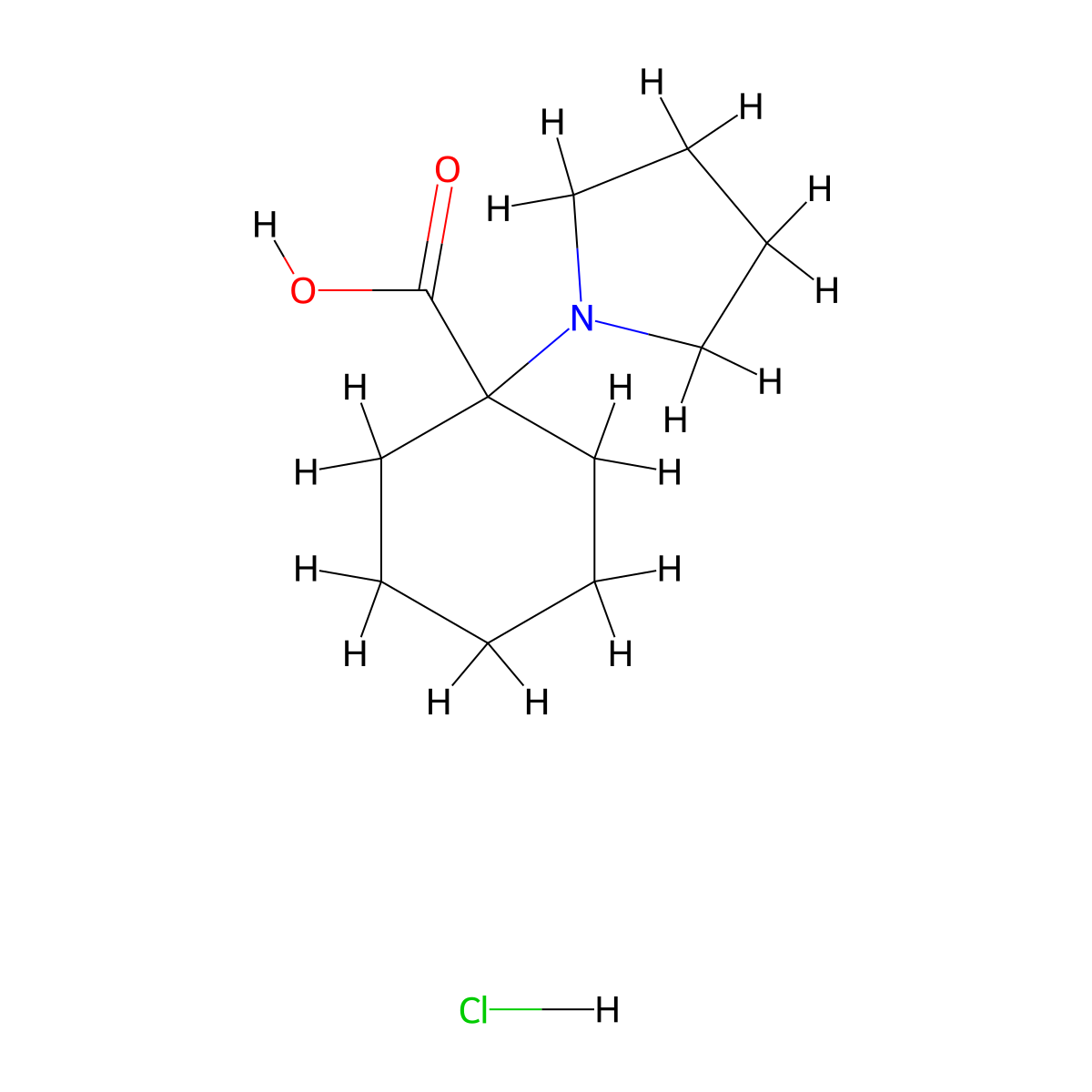 1-(1-Pyrrolidinyl)cyclohexanecarboxylic acid hydrochloride molecular structure, CAS 1255717-93-1