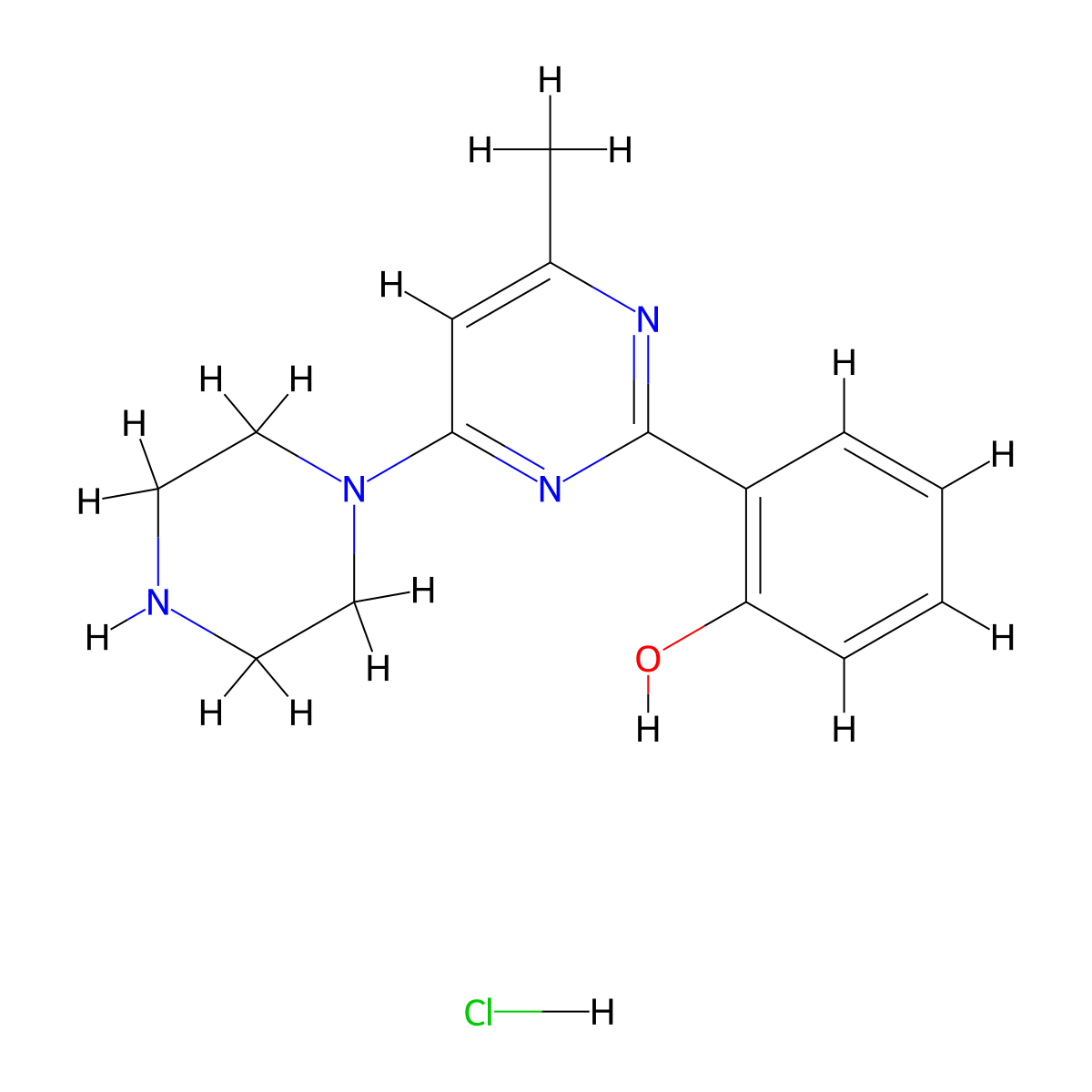 2-(4-Methyl-6-piperazin-1-ylpyrimidin-2-yl)phenol hydrochloride molecular structure, CAS 1255717-95-3
