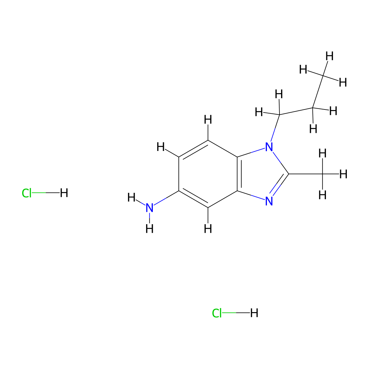 2-Methyl-1-propyl-1H-benzimidazol-5-amine dihydrochloride molecular structure, CAS 1255718-01-4