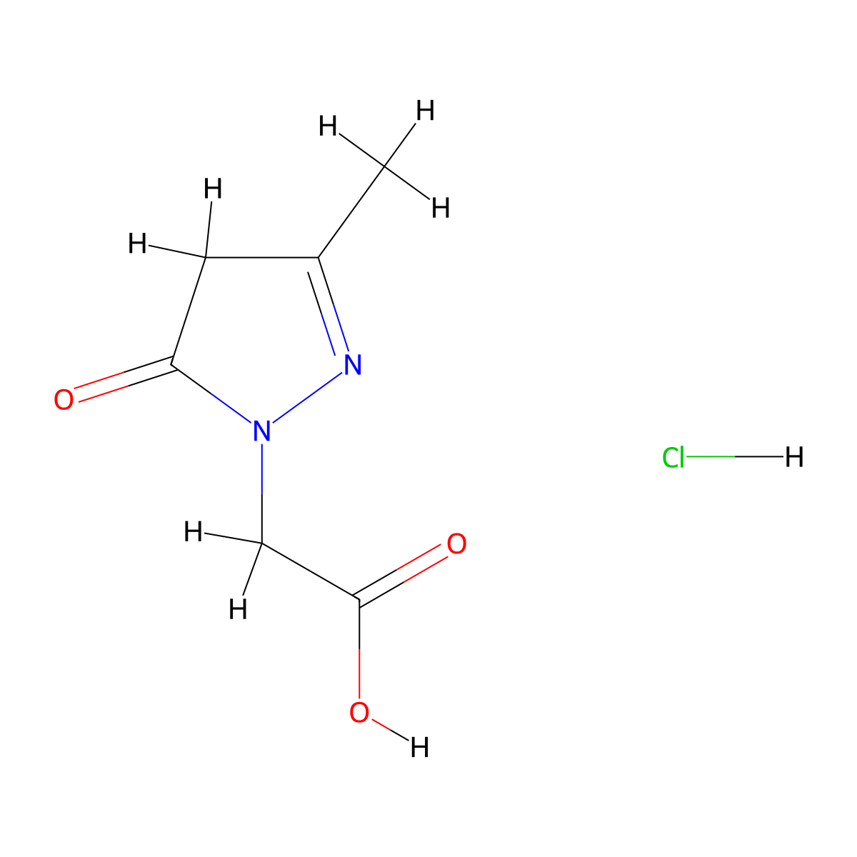 (3-Methyl-5-oxo-4,5-dihydro-1H-pyrazol-1-yl)acetic acid hydrochloride molecular structure, CAS 1255718-05-8