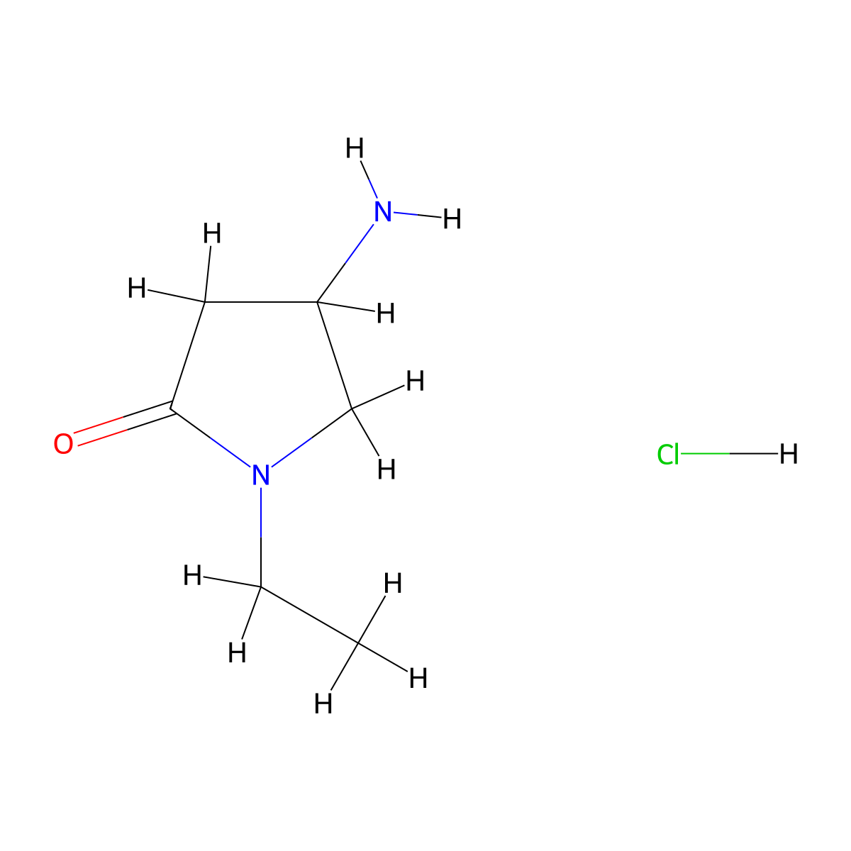 4-Amino-1-Ethylpyrrolidin-2-One Hydrochloride molecular structure, CAS 1255718-06-9