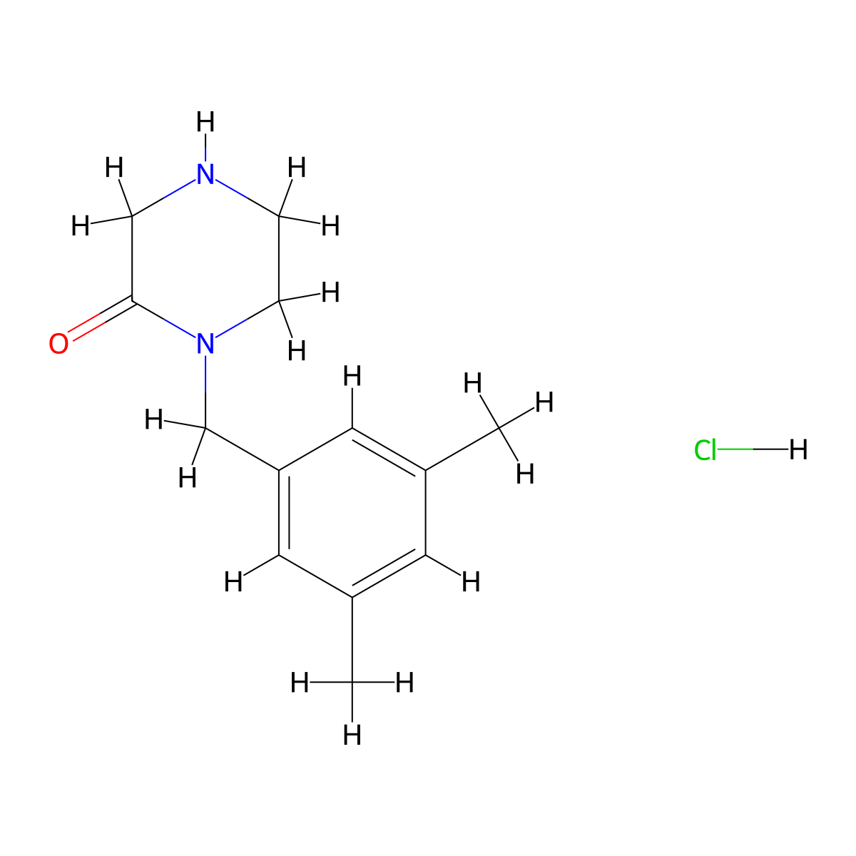 1-(3,5-Dimethylbenzyl)piperazin-2-one hydrochloride molecular structure, CAS 1255718-12-7