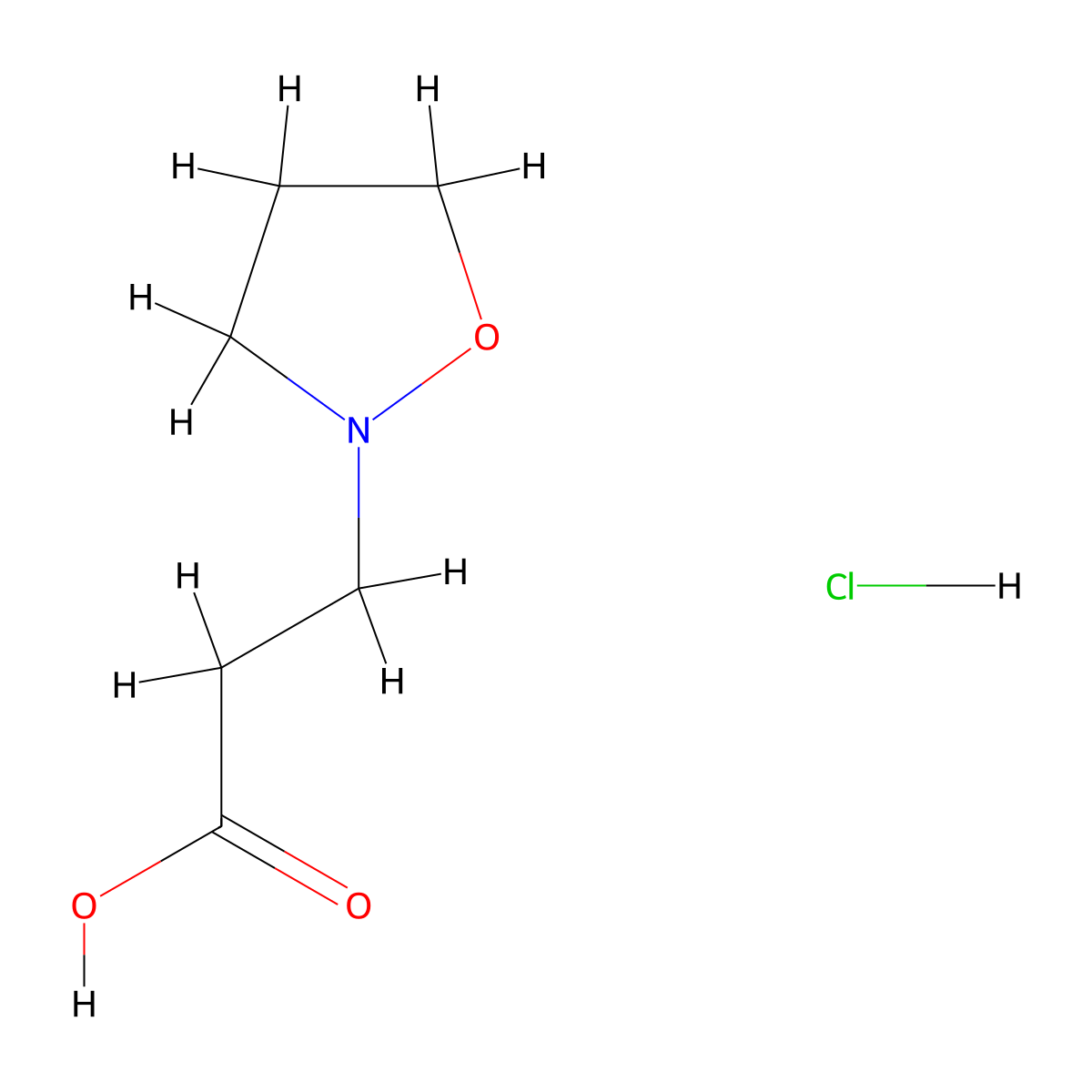 2-Isoxazolidinepropanoic acid, hydrochloride (1:1) molecular structure, CAS 1255718-14-9