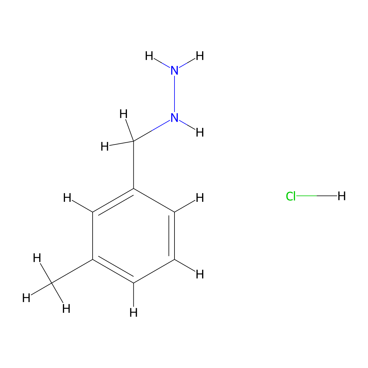 (3-Methylbenzyl)hydrazine hydrochloride molecular structure, CAS 1255718-15-0