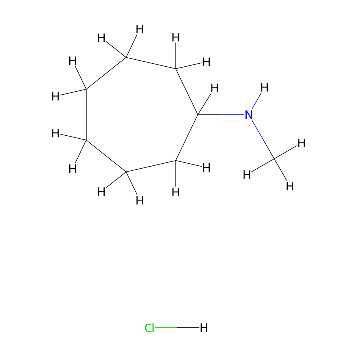 N-methylcycloheptanamine hydrochloride molecular structure, CAS 1255718-16-1