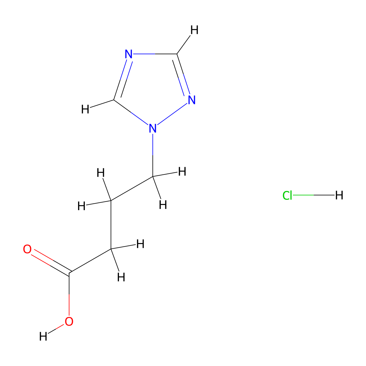4-(1H-1,2,4-triazol-1-yl)butanoic acid hydrochloride molecular structure, CAS 1255718-20-7