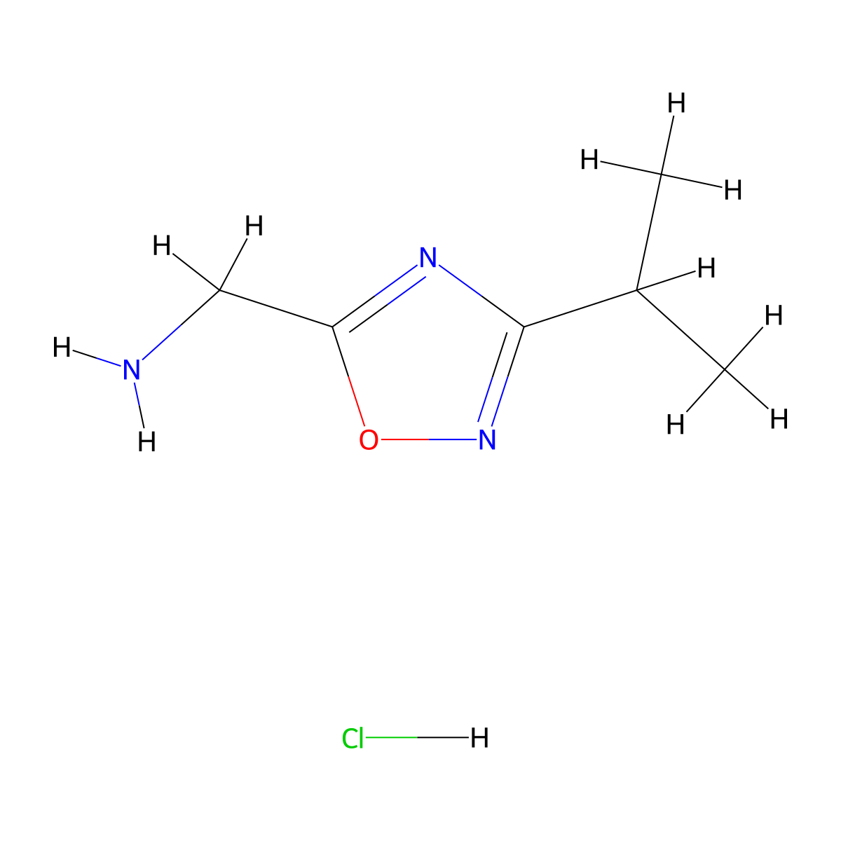 1-[3-(Propan-2-yl)-1,2,4-oxadiazol-5-yl]methanamine hydrochloride molecular structure, CAS 1255718-21-8