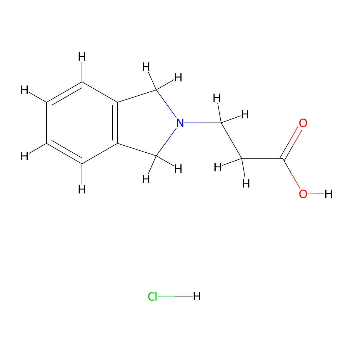 3-(1,3-Dihydro-2H-isoindol-2-yl)propanoic acid hydrochloride molecular structure, CAS 1255718-22-9