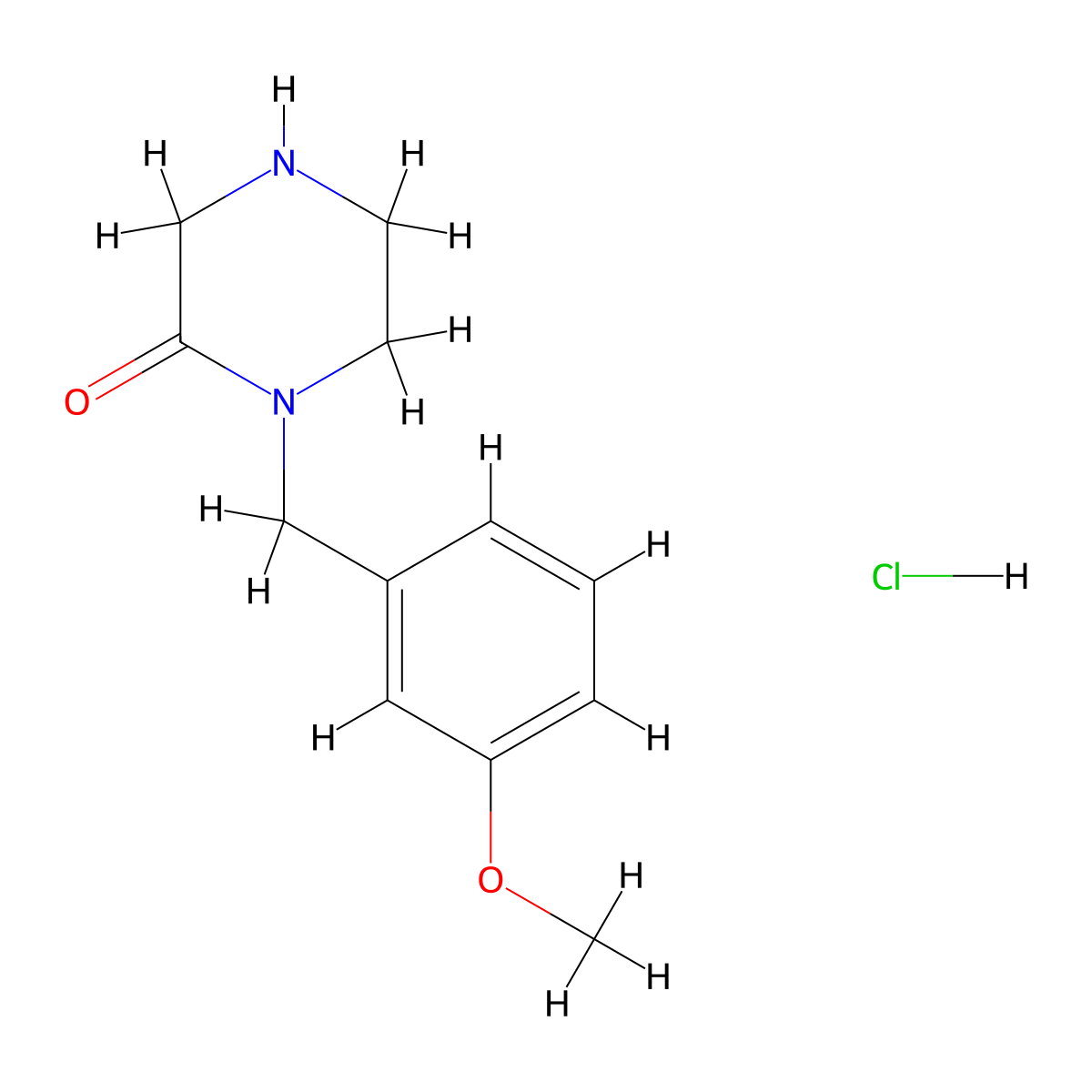 1-(3-Methoxybenzyl)-2-piperazinone hydrochloride molecular structure, CAS 1255718-23-0