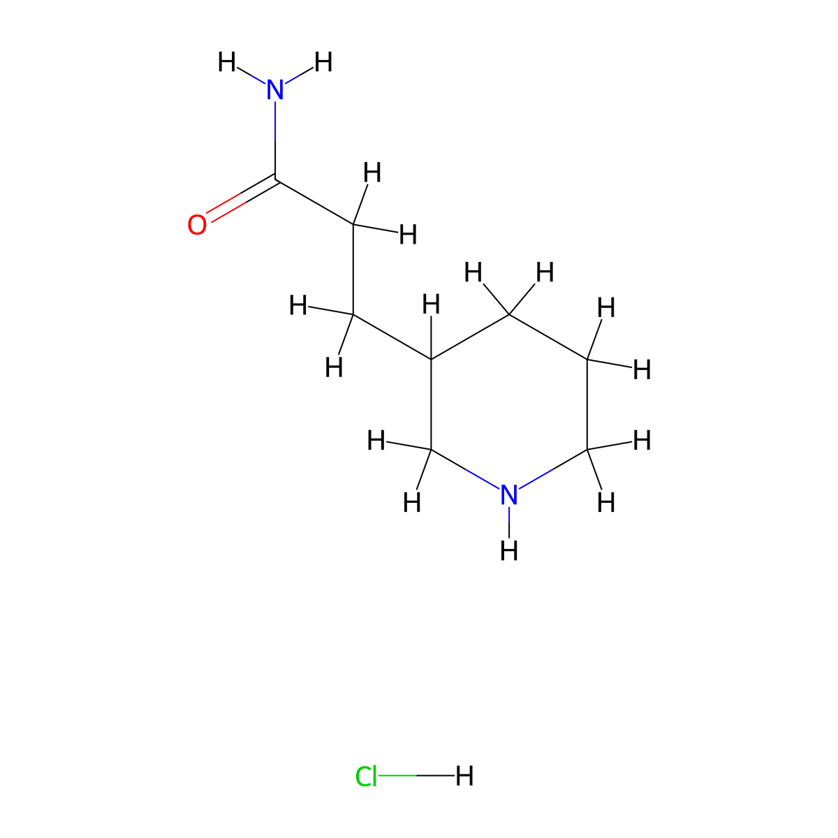 3-(3-Piperidinyl)propanamide hydrochloride molecular structure, CAS 1255718-27-4