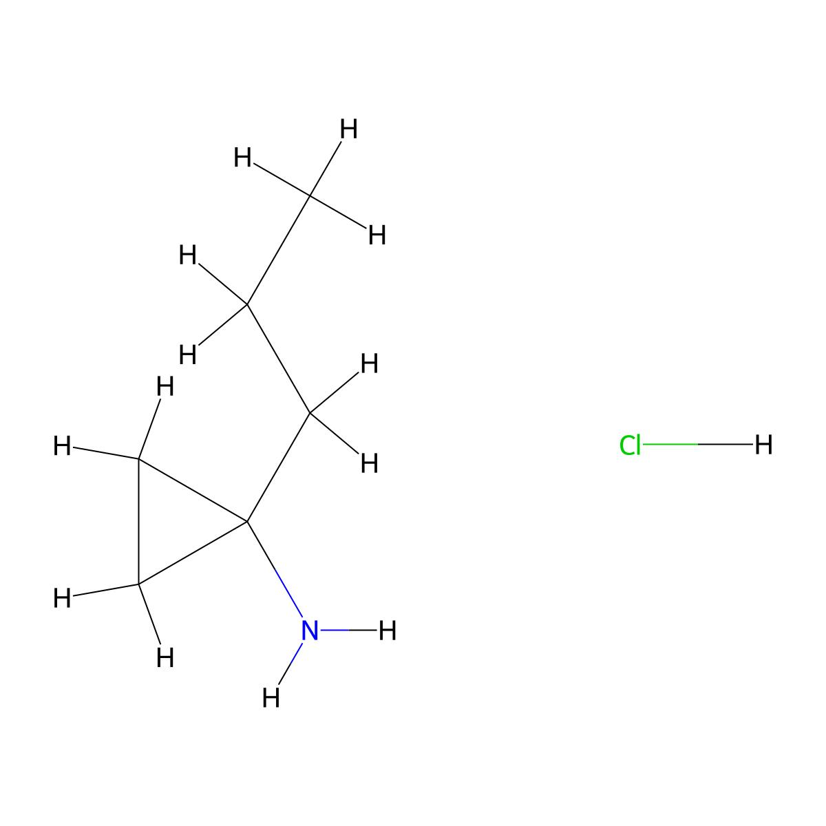 1-Propylcyclopropan-1-amine hydrochloride molecular structure, CAS 1255718-28-5