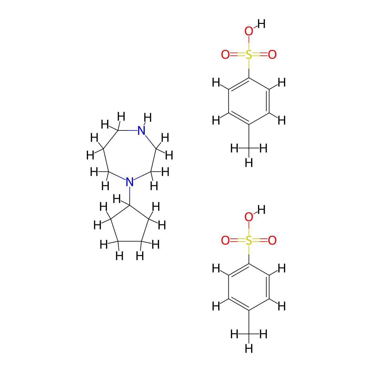 1-Cyclopentyl-1,4-diazepane bis(4-methylbenzenesulfonate) molecular structure, CAS 1255718-36-5