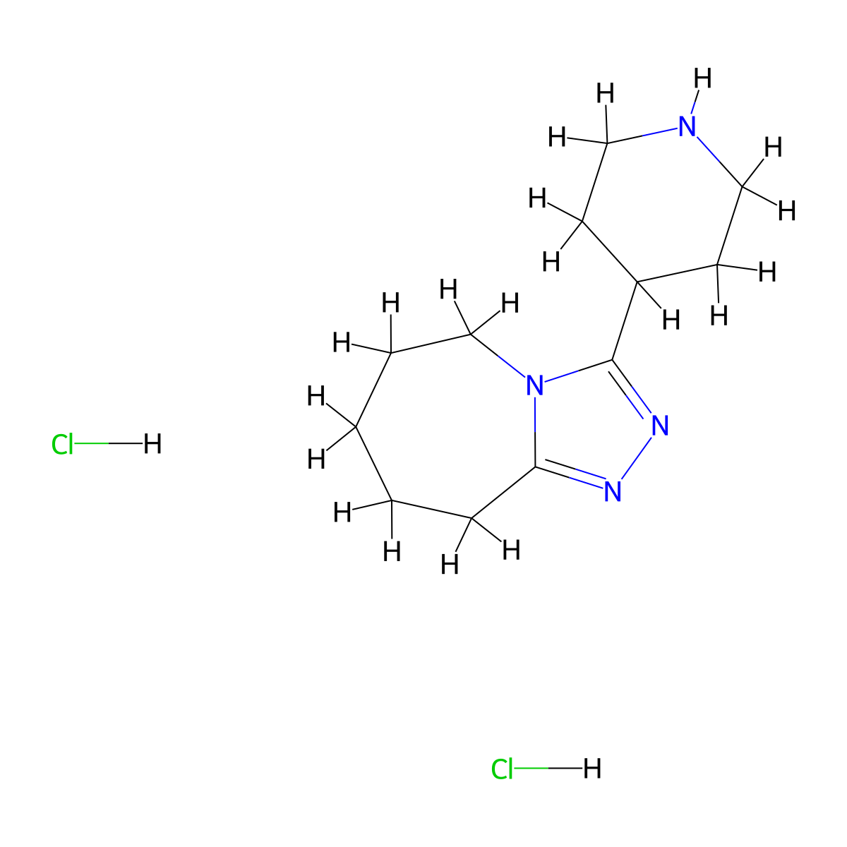 3-(4-Piperidinyl)-6,7,8,9-tetrahydro-5H-[1,2,4]triazolo[4,3-a]azepine dihydrochloride molecular structure, CAS 1255718-38-7