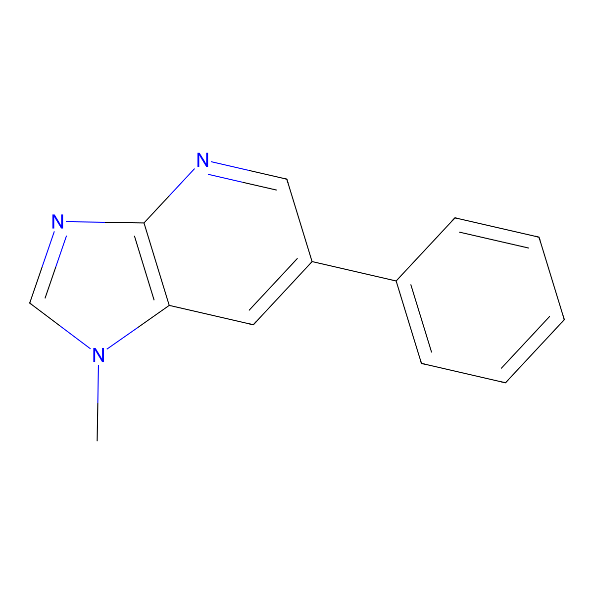 1-methyl-6-phenyl-1H-imidazo[4,5-b]pyridine molecular structure, CAS 125572-33-0