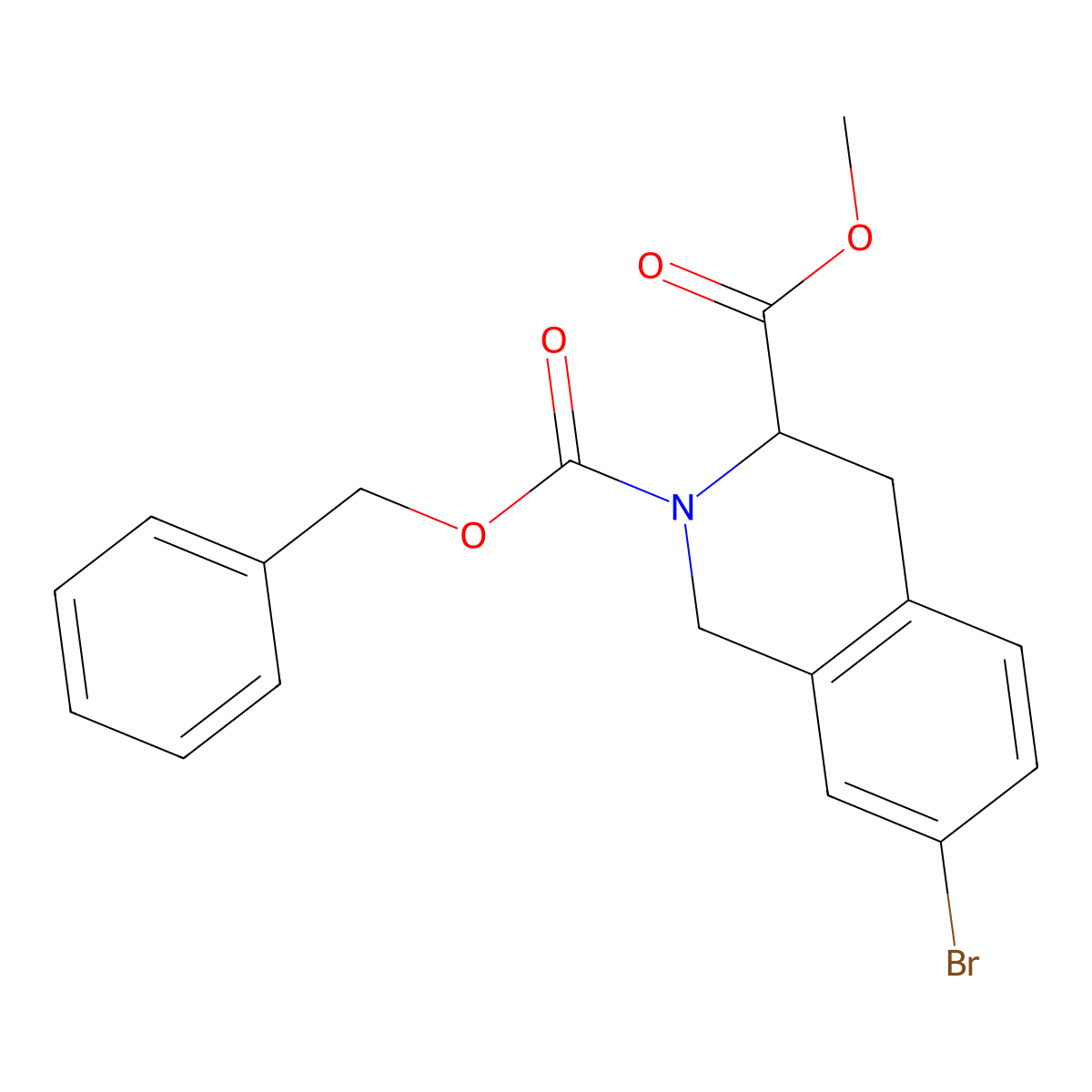 2-benzyl 3-methyl (3S)-7-bromo-1,2,3,4-tetrahydroisoquinoline-2,3-dicarboxylate molecular structure, CAS 1255720-18-3