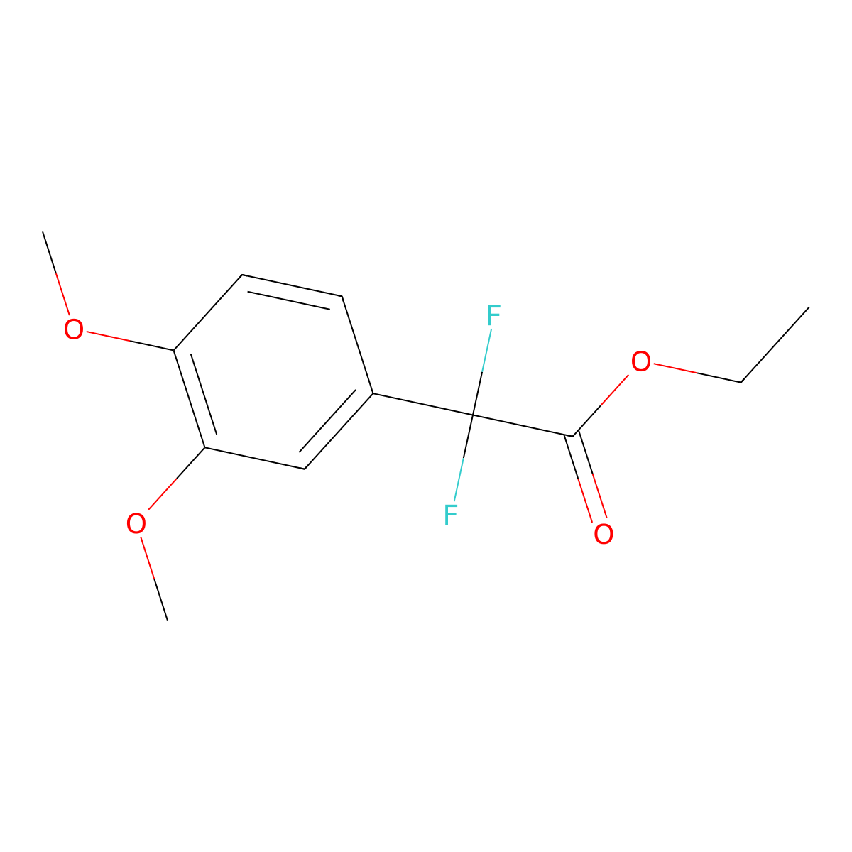 Ethyl 2-(3,4-dimethoxyphenyl)-2,2-difluoroacetate molecular structure, CAS 125575-35-1