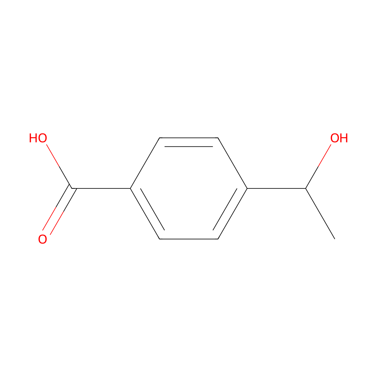 4-(1-Hydroxyethyl)benzoic acid, (R)- molecular structure, CAS 125577-90-4