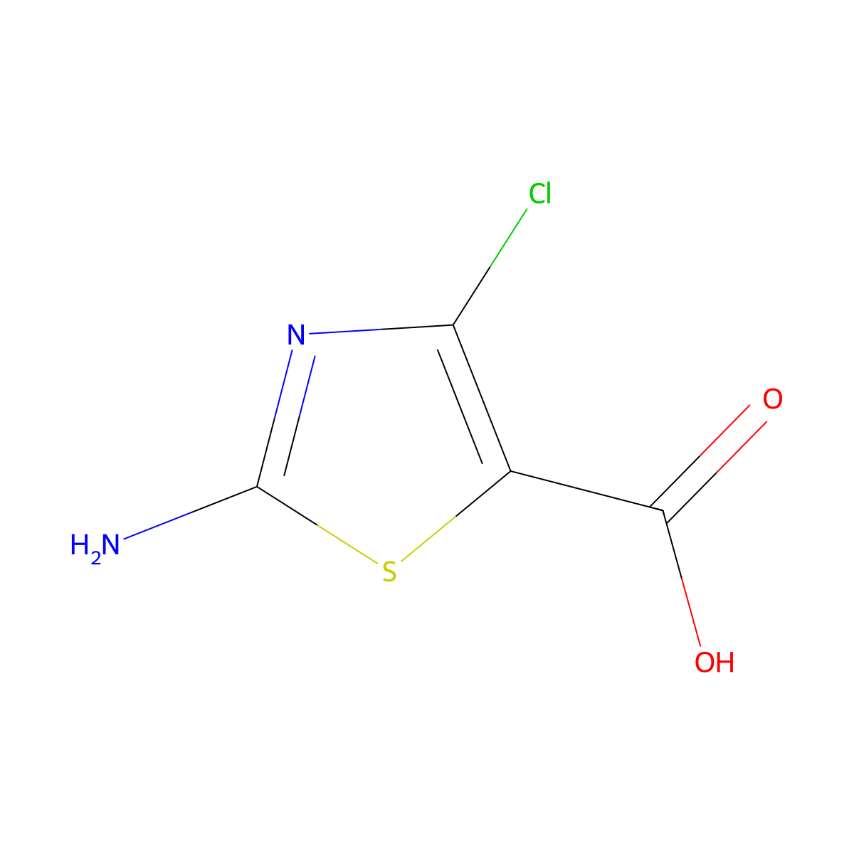 2-Amino-4-chloro-1,3-thiazole-5-carboxylic acid molecular structure, CAS 1255772-87-2