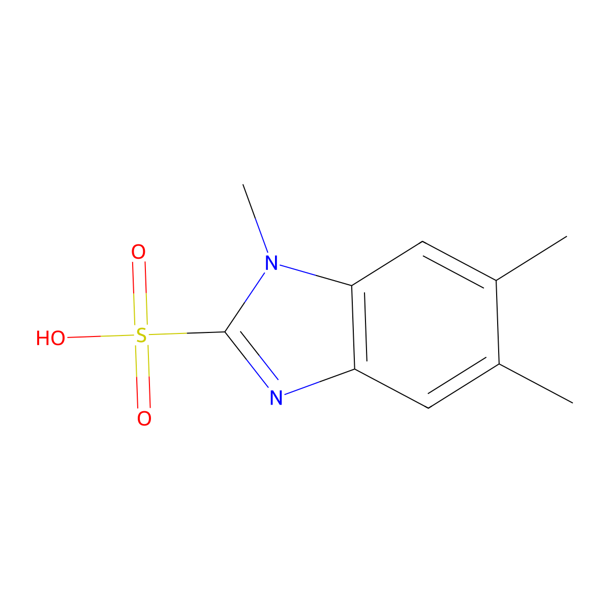 1,5,6-trimethyl-1H-benzimidazole-2-sulfonic acid molecular structure, CAS 1255776-55-6