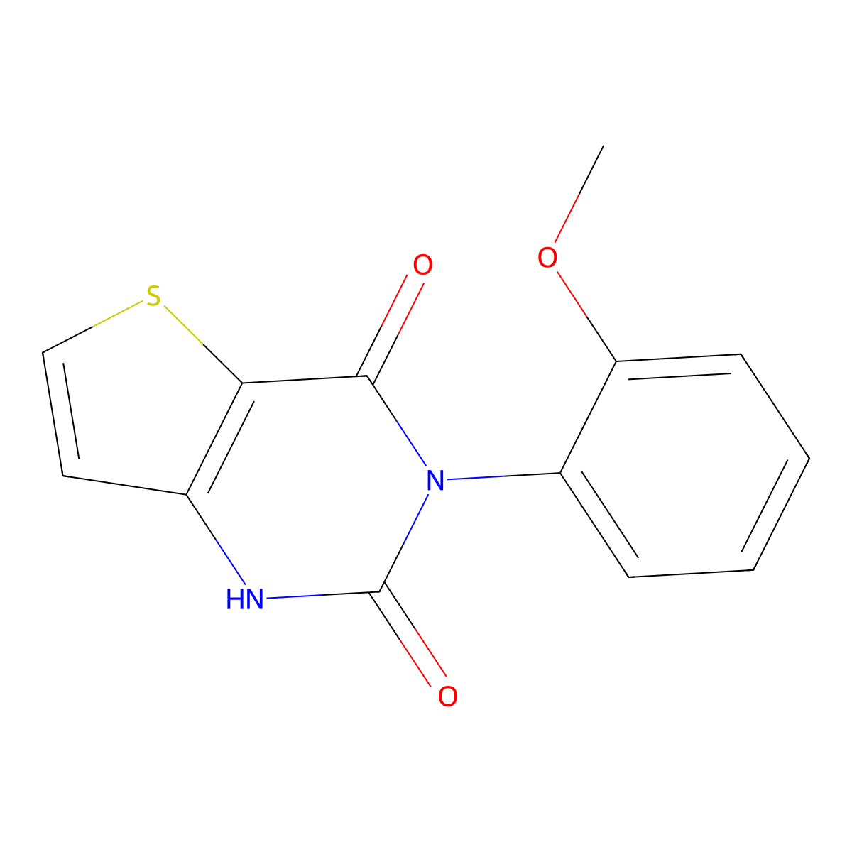 3-(2-methoxyphenyl)thieno[3,2-d]pyrimidine-2,4(1H,3H)-dione molecular structure, CAS 1255776-61-4
