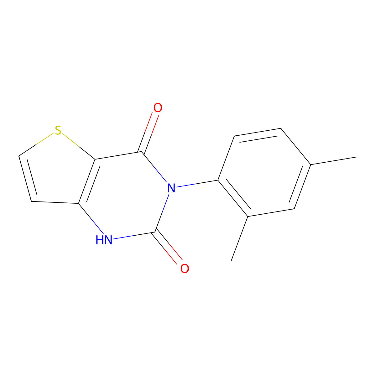 3-(2,4-dimethylphenyl)thieno[3,2-d]pyrimidine-2,4(1H,3H)-dione molecular structure, CAS 1255776-62-5