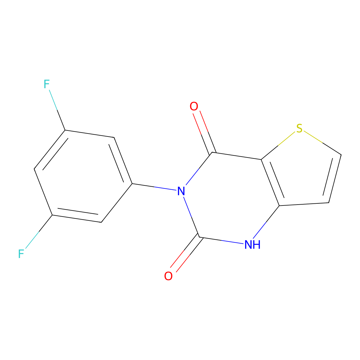 3-(3,5-difluorophenyl)thieno[3,2-d]pyrimidine-2,4(1H,3H)-dione molecular structure, CAS 1255776-63-6