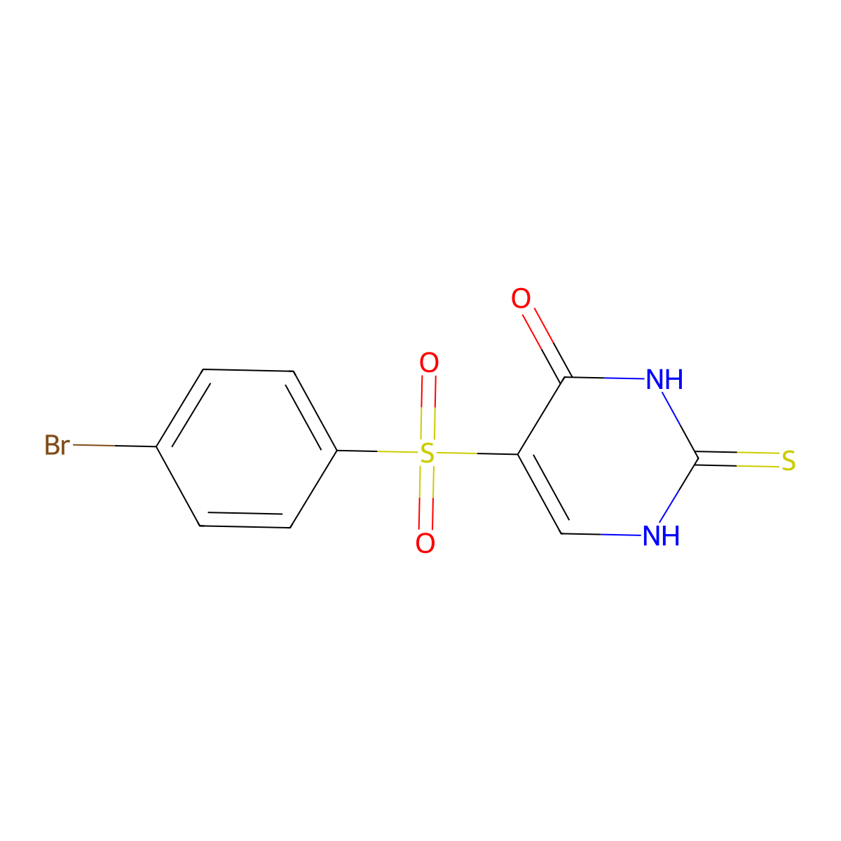 5-[(4-bromophenyl)sulfonyl]-2-thioxo-2,3-dihydropyrimidin-4(1H)-one molecular structure, CAS 1255776-64-7