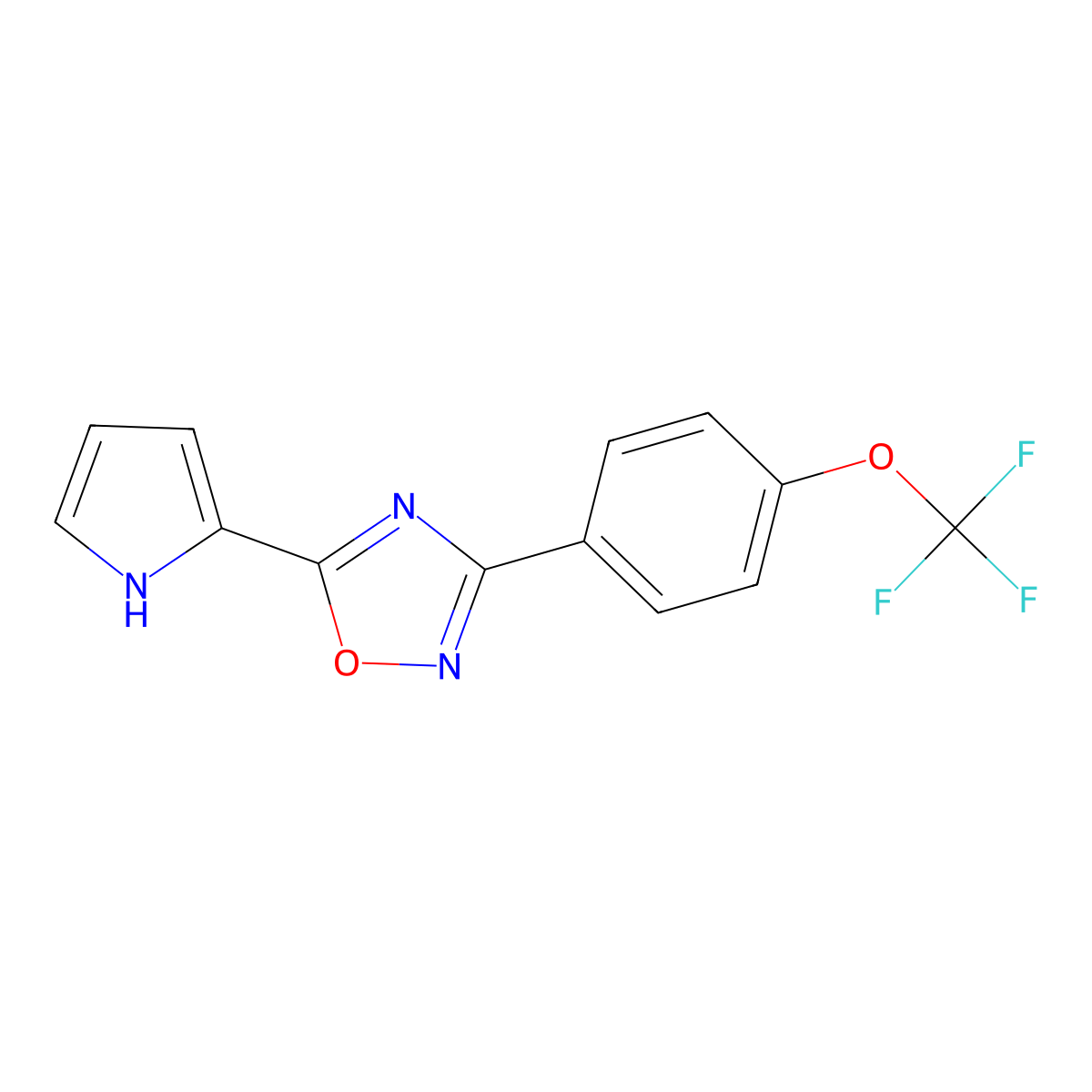 5-(1H-pyrrol-2-yl)-3-[4-(trifluoromethoxy)phenyl]-1,2,4-oxadiazole molecular structure, CAS 1255777-52-6