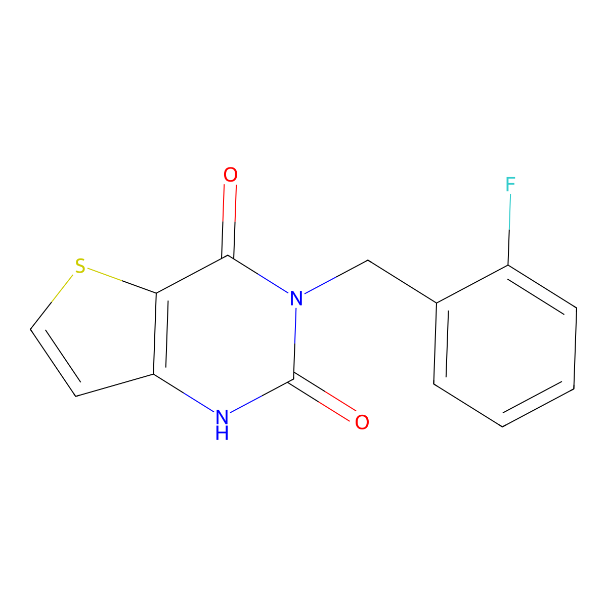 3-(2-fluorobenzyl)thieno[3,2-d]pyrimidine-2,4(1H,3H)-dione molecular structure, CAS 1255777-62-8