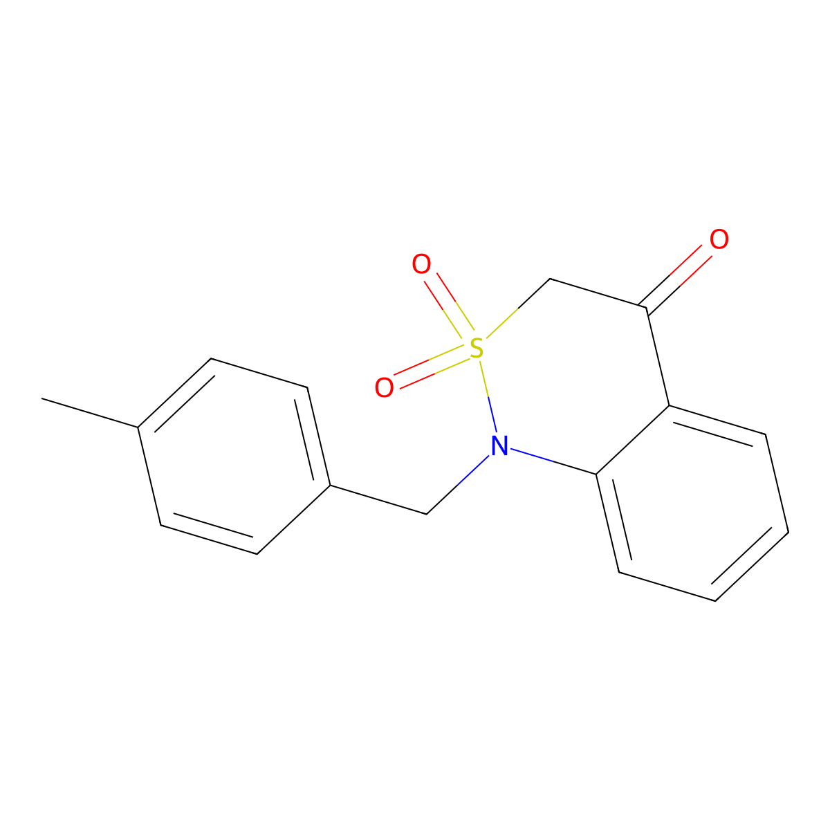 1-(4-methylbenzyl)-1H-2,1-benzothiazin-4(3H)-one 2,2-dioxide molecular structure, CAS 1255777-69-5
