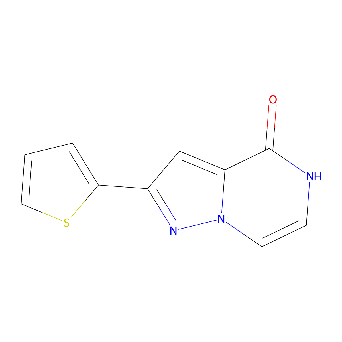 2-(thiophen-2-yl)pyrazolo[1,5-a]pyrazin-4(5H)-one molecular structure, CAS 1255777-71-9