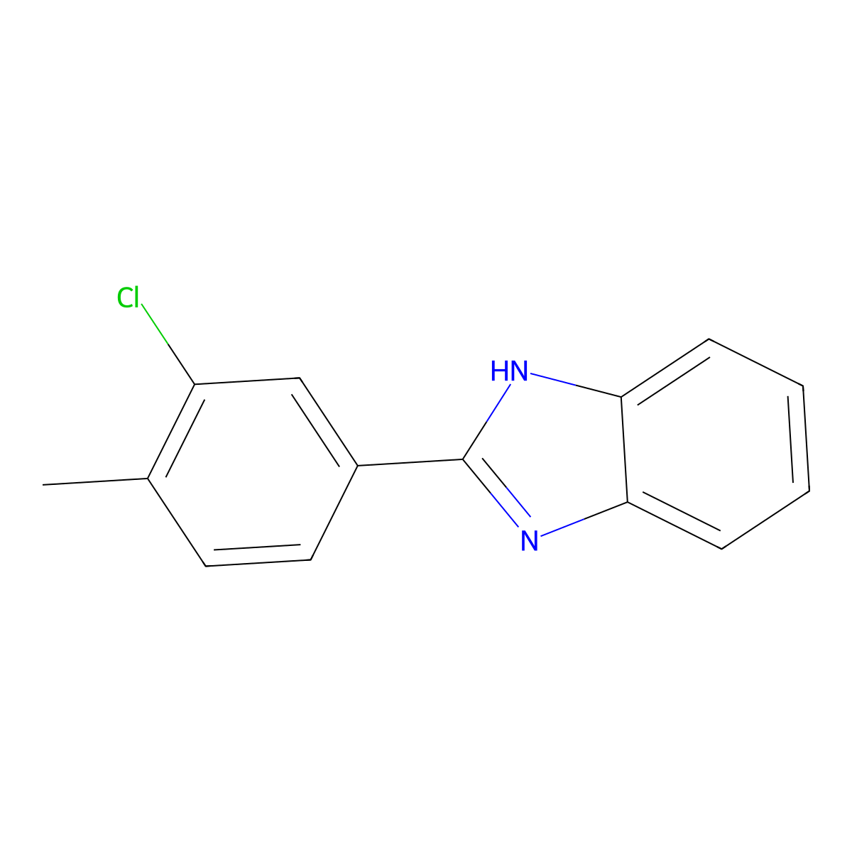 2-(3-chloro-4-methylphenyl)-1H-benzimidazole molecular structure, CAS 1255777-81-1