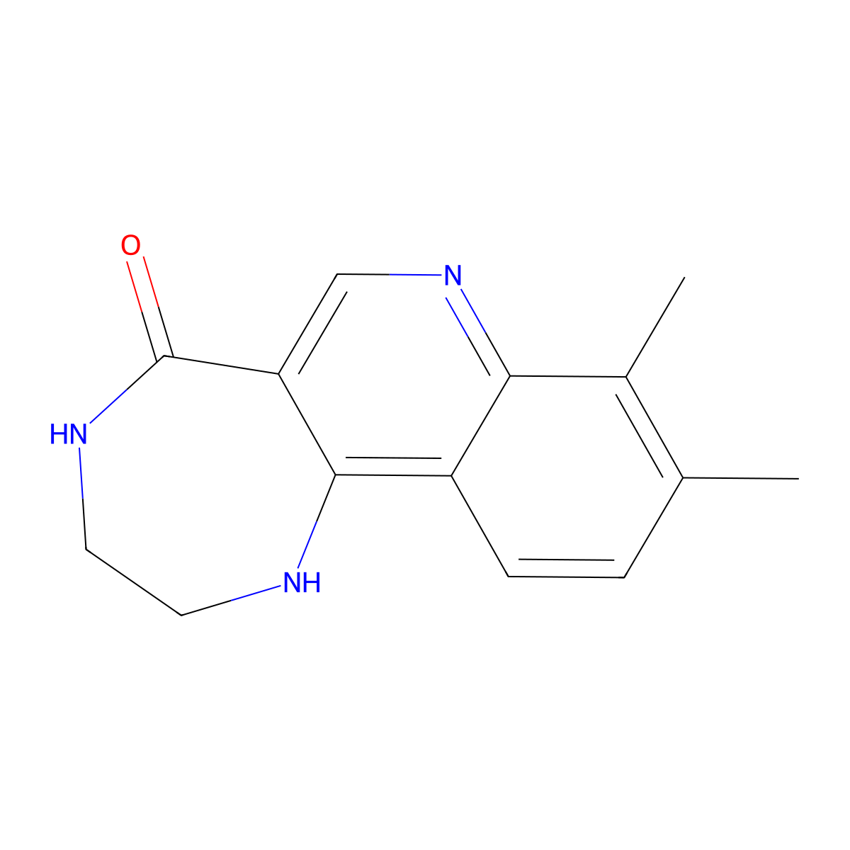 8,9-dimethyl-1,2,3,4-tetrahydro-5H-[1,4]diazepino[6,5-c]quinolin-5-one molecular structure, CAS 1255778-83-6