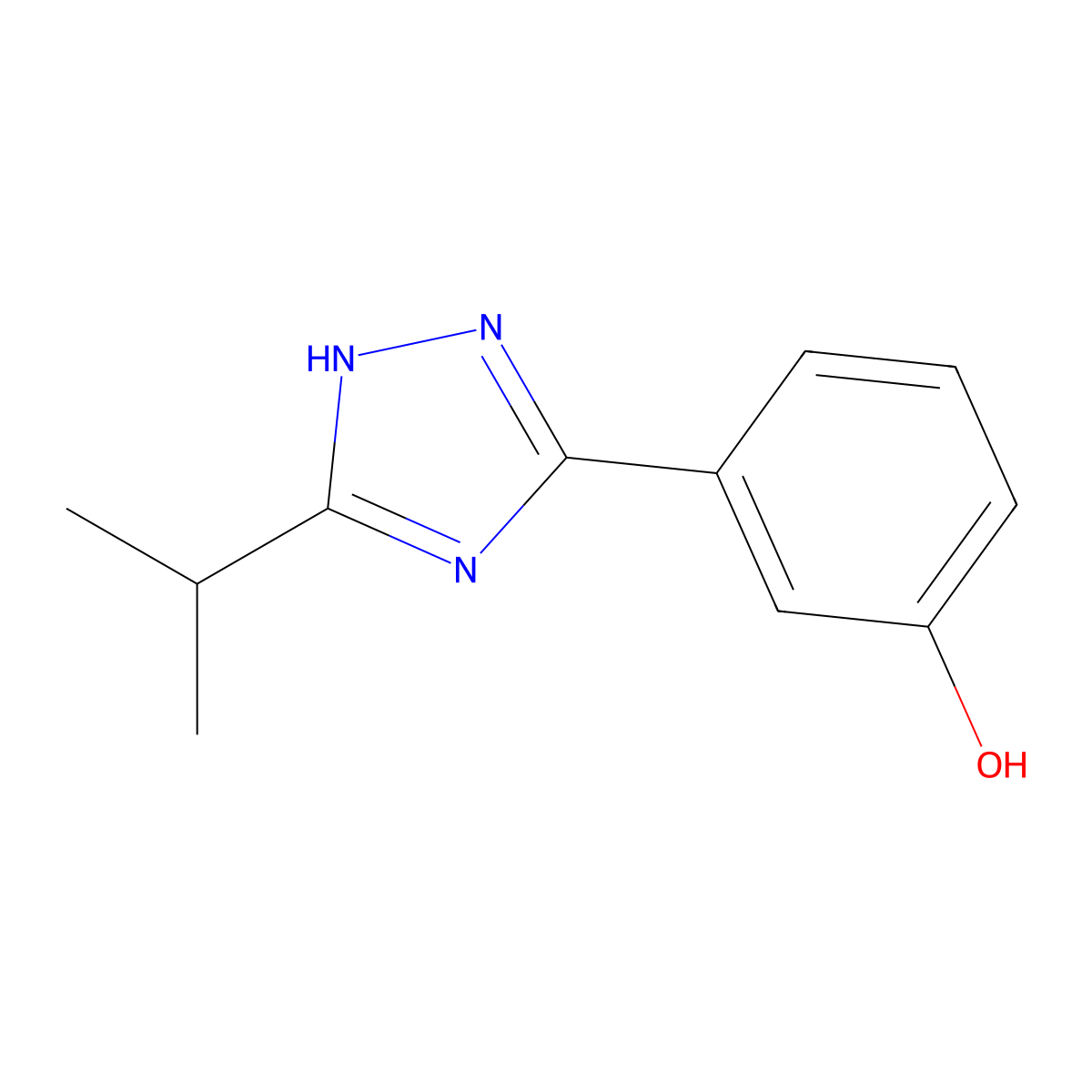 3-[5-(propan-2-yl)-1H-1,2,4-triazol-3-yl]phenol molecular structure, CAS 1255781-07-7