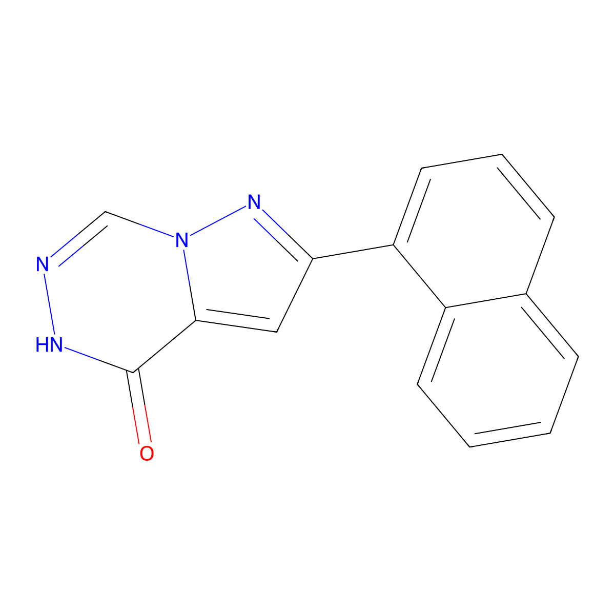 2-(naphthalen-1-yl)-4H,5H-pyrazolo[1,5-d][1,2,4]triazin-4-one molecular structure, CAS 1255781-34-0