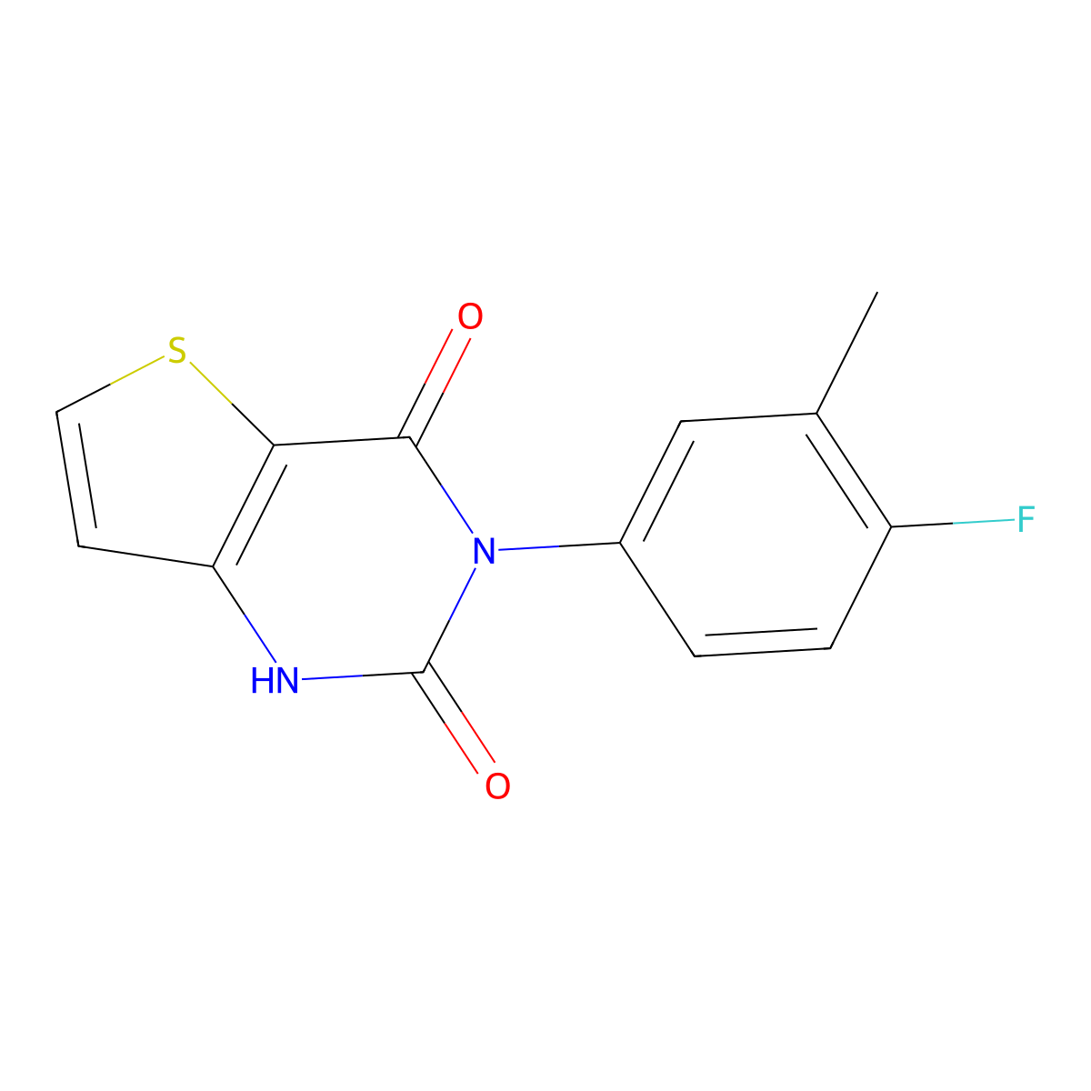 3-(4-fluoro-3-methylphenyl)thieno[3,2-d]pyrimidine-2,4(1H,3H)-dione molecular structure, CAS 1255781-56-6
