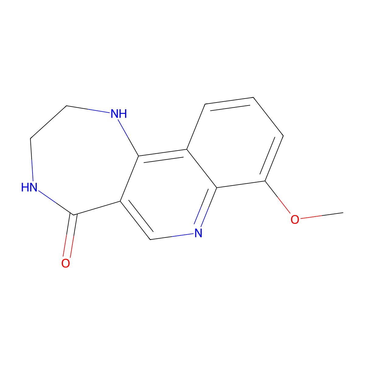 8-methoxy-1,2,3,4-tetrahydro-5H-[1,4]diazepino[6,5-c]quinolin-5-one molecular structure, CAS 1255781-71-5