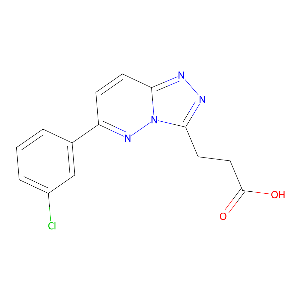 3-[6-(3-Chlorophenyl)[1,2,4]triazolo[4,3-b]pyridazin-3-yl]propanoic acid molecular structure, CAS 1255782-22-9