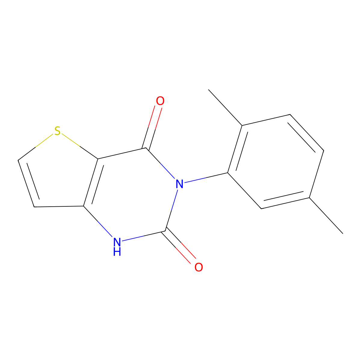 3-(2,5-dimethylphenyl)thieno[3,2-d]pyrimidine-2,4(1H,3H)-dione molecular structure, CAS 1255782-84-3