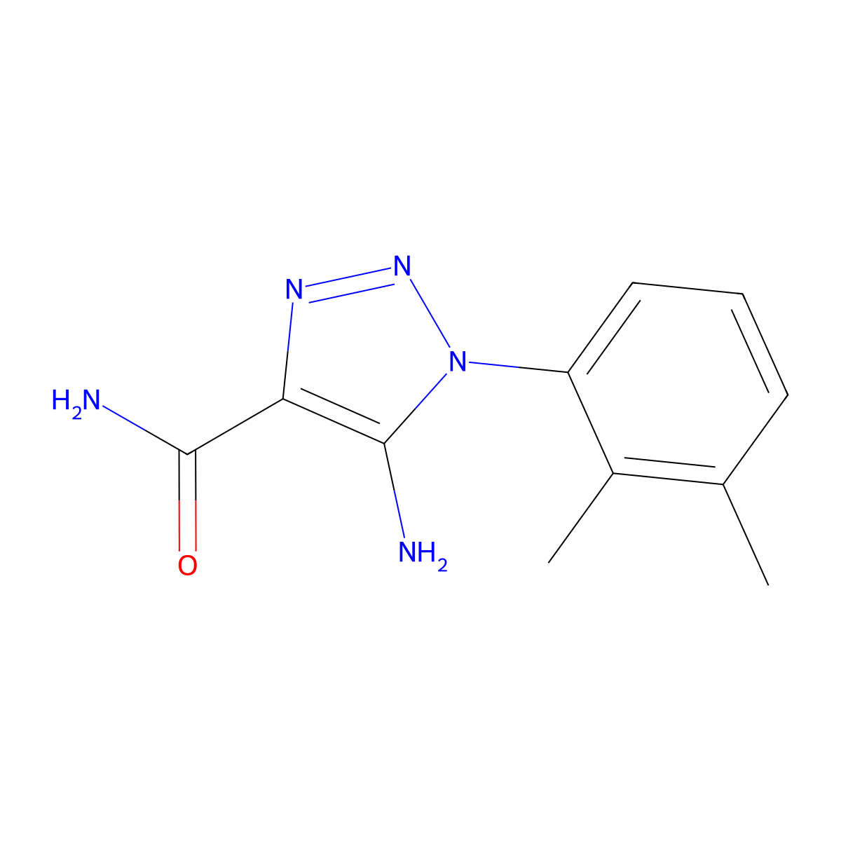 5-amino-1-(2,3-dimethylphenyl)-1H-1,2,3-triazole-4-carboxamide molecular structure, CAS 1255783-10-8