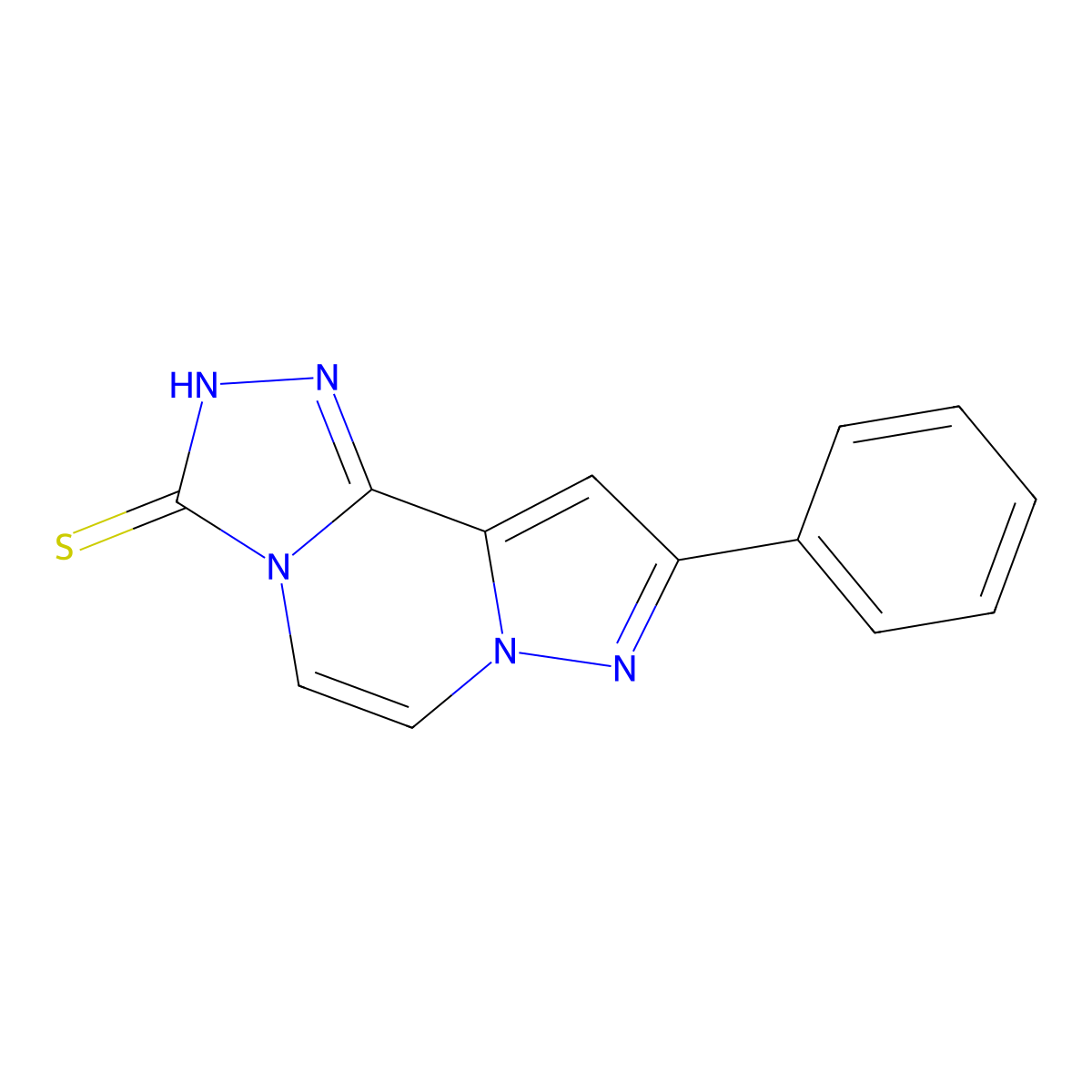 9-phenylpyrazolo[1,5-a][1,2,4]triazolo[3,4-c]pyrazine-3(2H)-thione molecular structure, CAS 1255783-32-4