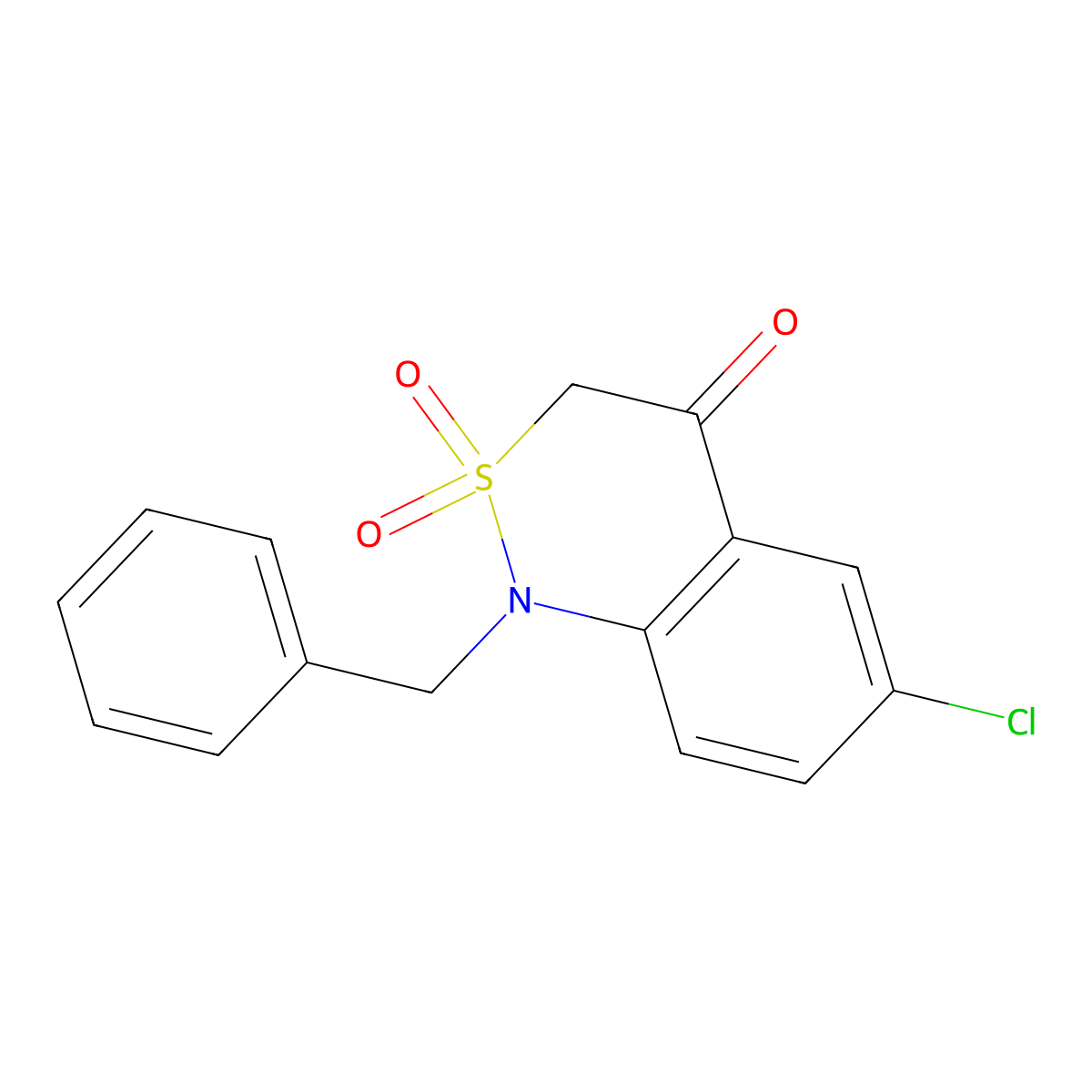 1-benzyl-6-chloro-1H-2,1-benzothiazin-4(3H)-one 2,2-dioxide molecular structure, CAS 1255783-37-9